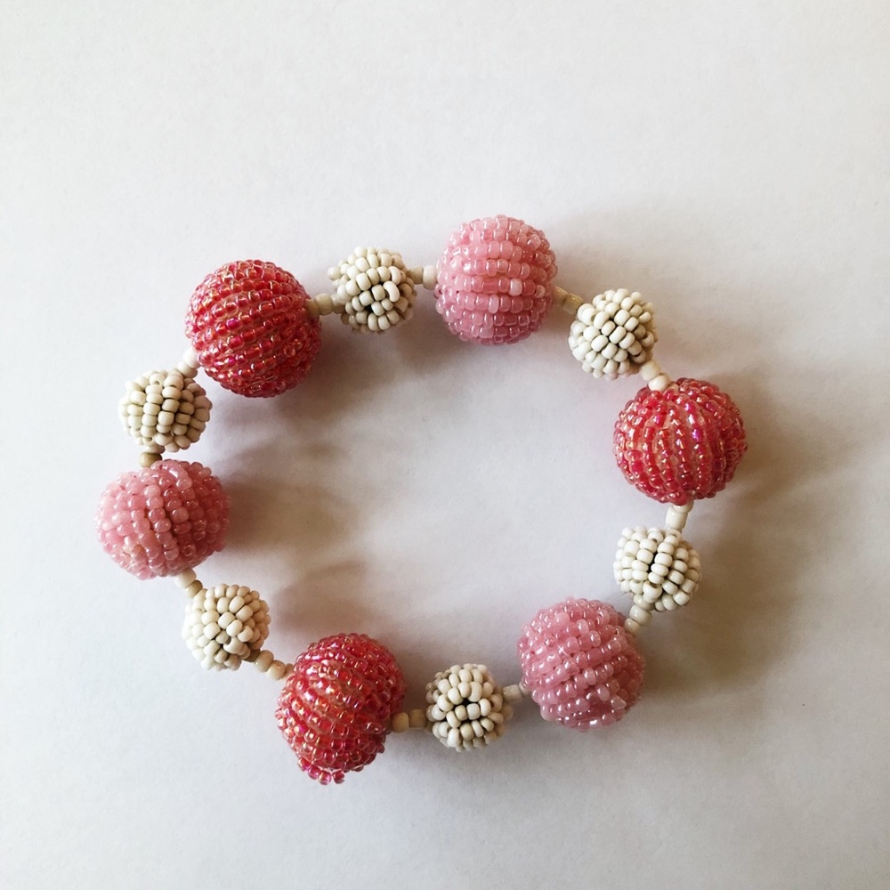 Bracelet - Pink and White Beaded